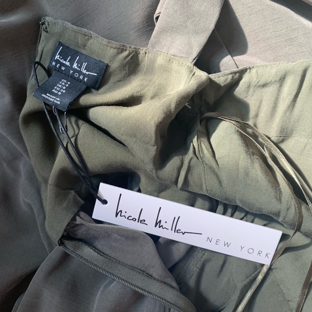 NWT! Nicole Miller olive green dress size 4 - Picture 4 of 5